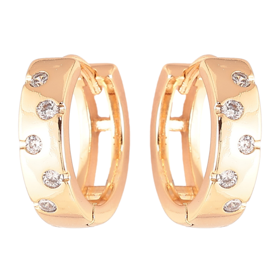 Серьги Xuping Позолота 18K колечки Вставки циркония фото №1