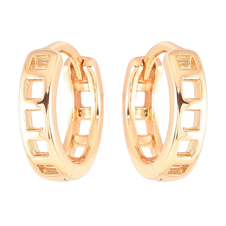 Серьги Xuping Позолота 18K колечки Резной узор фото №6 Серьги Xuping Позолота 18K колечки Резной узор фото №6