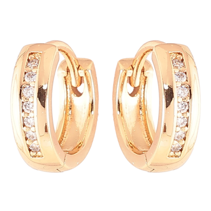 Серьги Xuping Позолота 18K колечки Дорожки циркония фото №22 Серьги Xuping Позолота 18K колечки Дорожки циркония фото №22