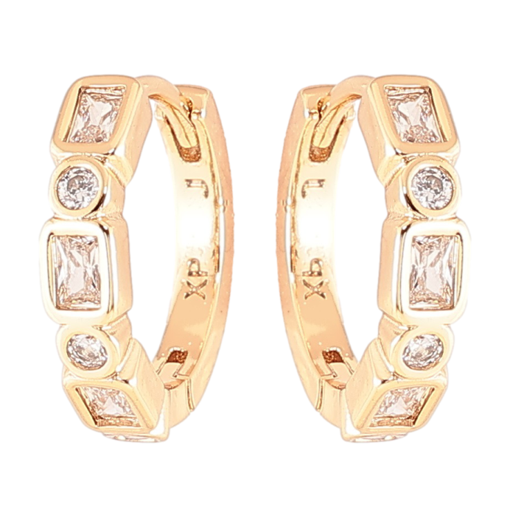 Серьги Xuping Позолота 18K колечки Дорожки циркония фото №21 Серьги Xuping Позолота 18K колечки Дорожки циркония фото №21