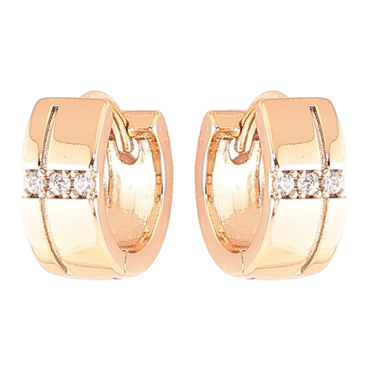 Серьги Xuping Позолота 18K колечки Узор с цирконием фото №25