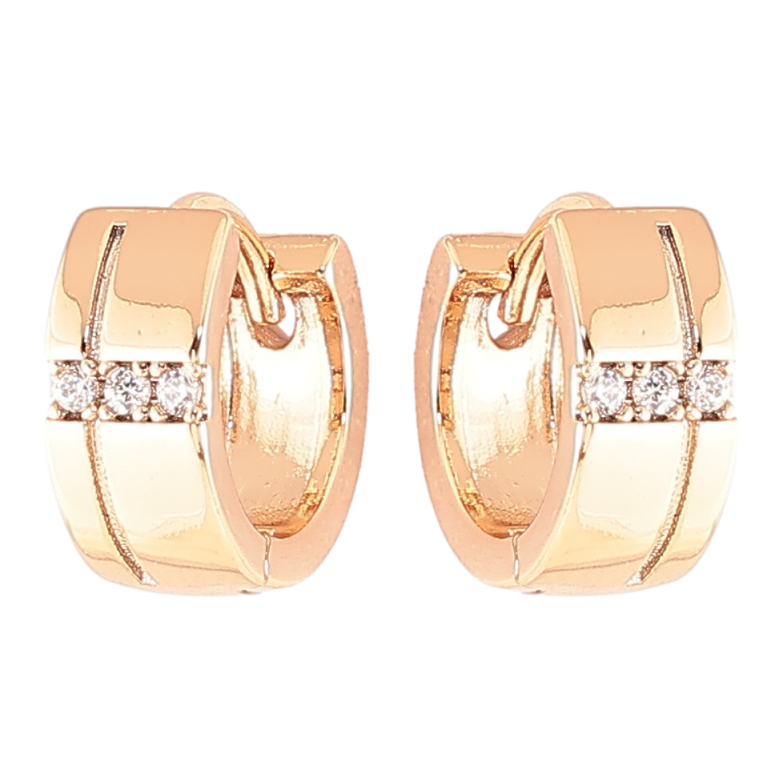 Серьги Xuping Позолота 18K колечки Узор с цирконием фото №1 Серьги Xuping Позолота 18K колечки Узор с цирконием фото №1