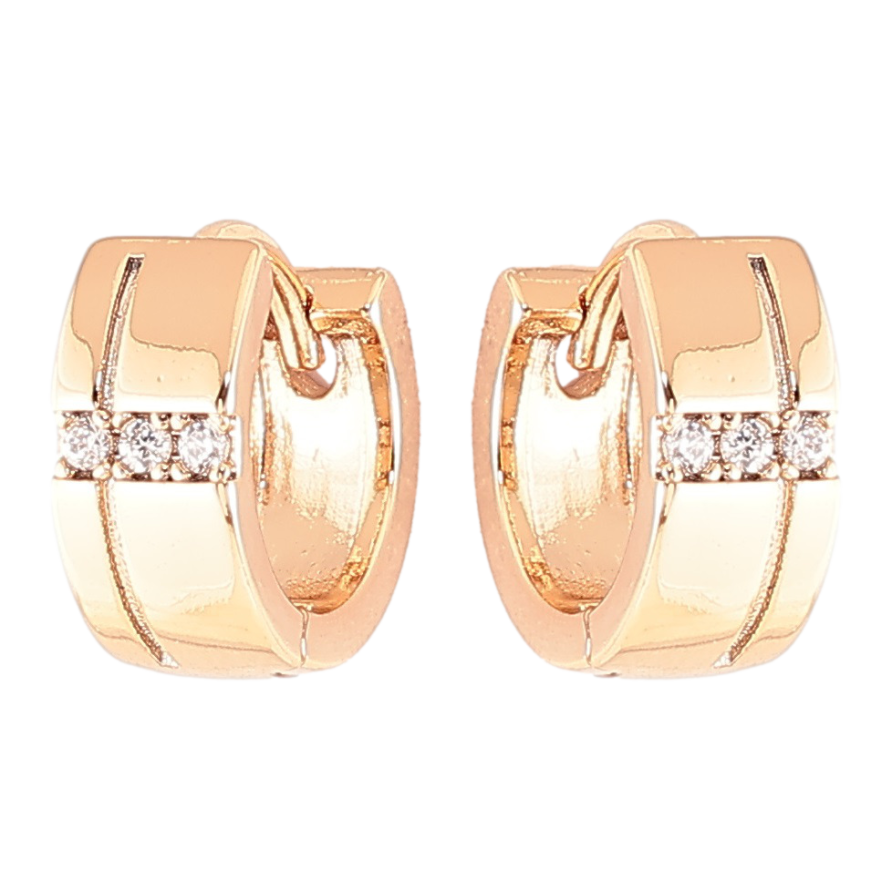 Серьги Xuping Позолота 18K колечки Узор с цирконием фото №1