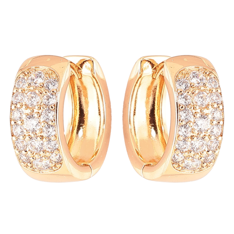 Сережки Xuping Позолота 18K колечка «Інкрустація цирконієм» фото №1