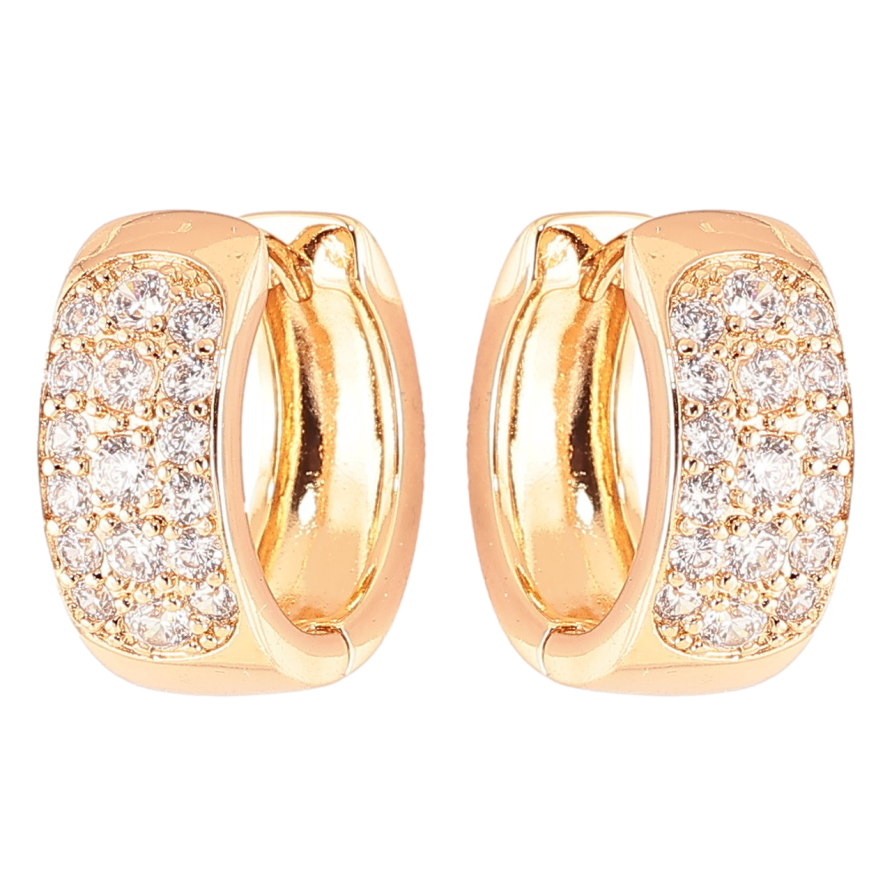 Сережки Xuping Позолота 18K колечка «Інкрустація цирконієм» фото №1