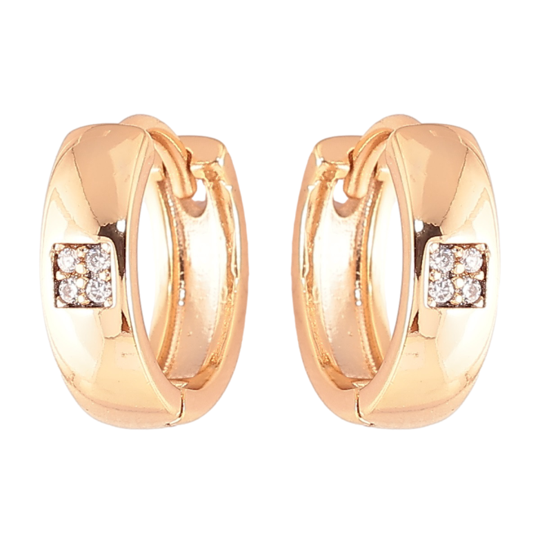 Серьги Xuping Позолота 18K колечки Узор цирконием фото №1