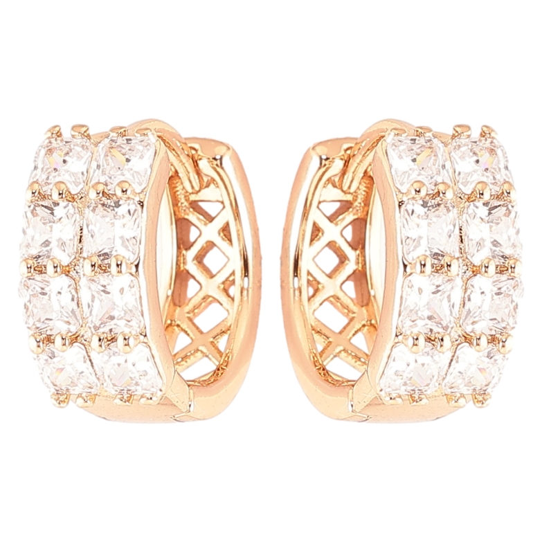 Сережки Xuping Позолота 18K колечка «Інкрустація цирконієм» фото №1