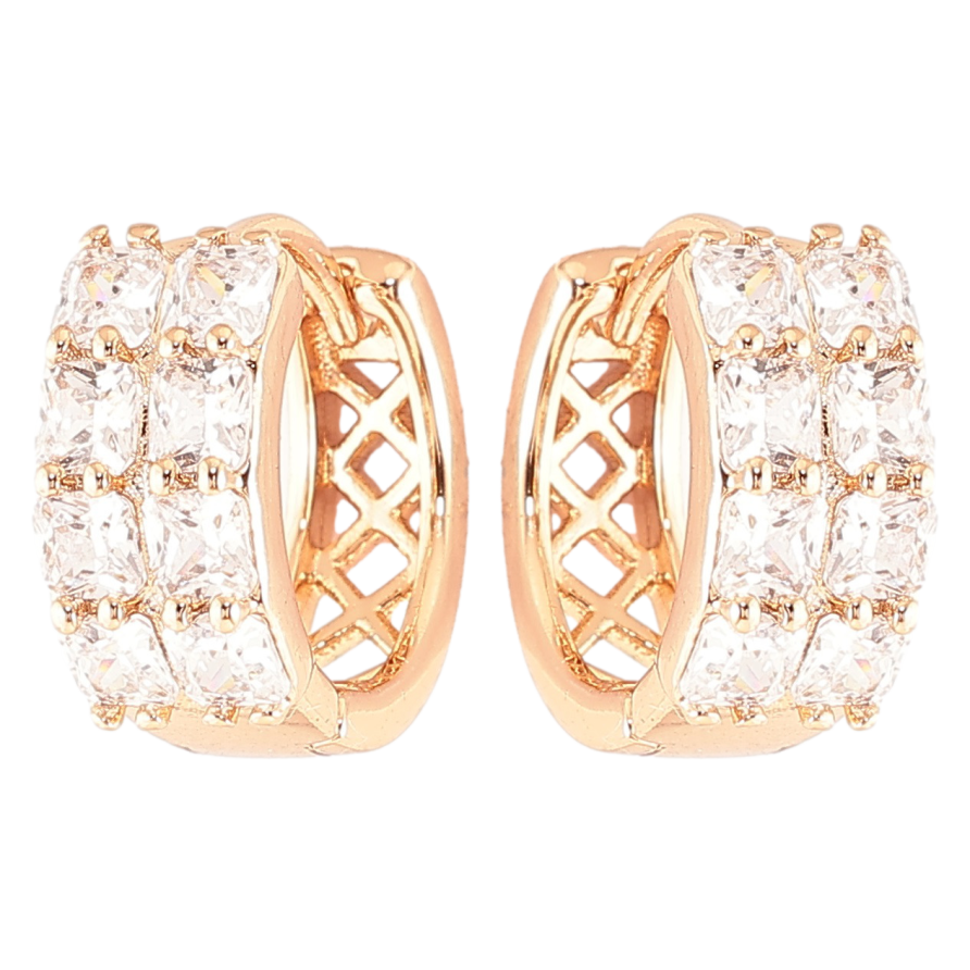 Сережки Xuping Позолота 18K колечка «Інкрустація цирконієм» фото №1