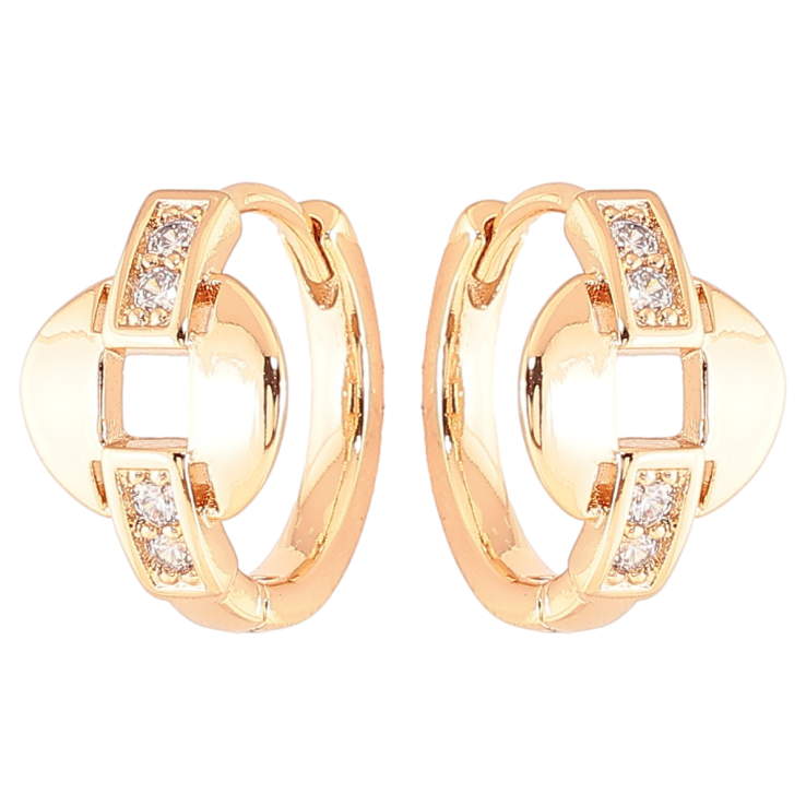 Серьги Xuping Позолота 18K колечки Узор с цирконием фото №23