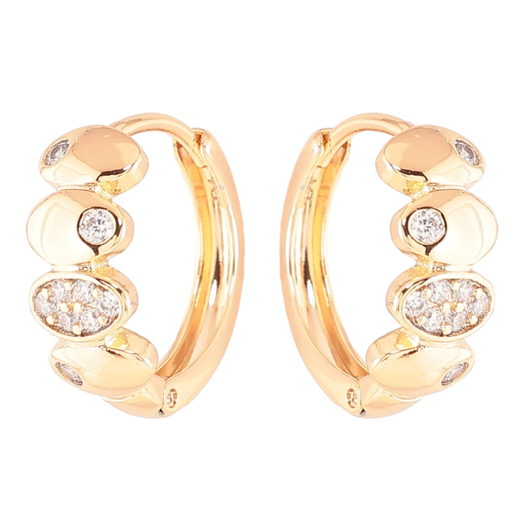 Серьги Xuping Позолота 18K колечки Узор с цирконием фото №24