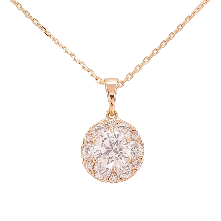 Кулон на ланцюжку Xuping Позолота 18K «Інкрустація цирконієм» довжина 40-46см х 1мм фото №5