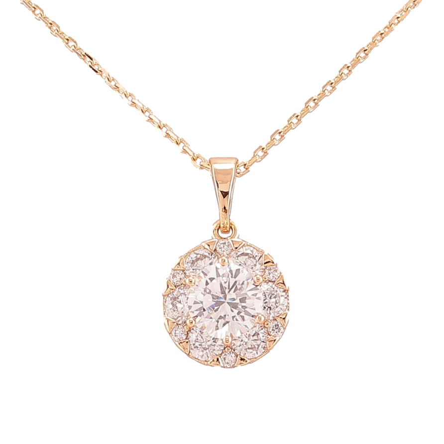 Кулон на цепочке Xuping Позолота 18K Инкрустация цирконием длина 40-46см х 1мм фото №1