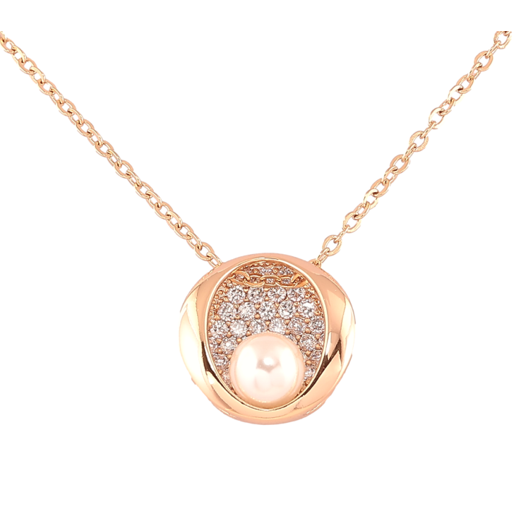 Кулон на ланцюжку Xuping Позолота 18K «Інкрустація цирконієм з перлиною» довжина 45-50см х 1.5мм фото №17