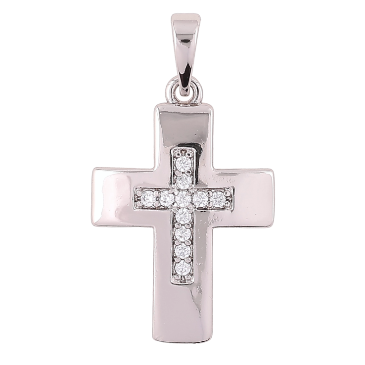 Кулон Xuping Родий Крест с цирконием для цепочки до 6мм фото №24