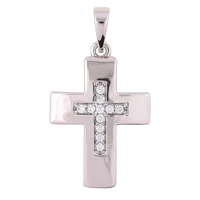 Кулон Xuping Родій «Хрест з цирконієм» для ланцюжка до 6мм фото №1 Кулон Xuping Родій «Хрест з цирконієм» для ланцюжка до 6мм фото №1