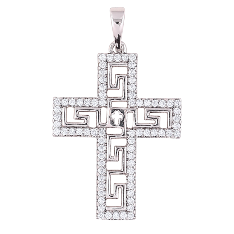 Кулон Xuping Родий Крест с цирконием для цепочки до 6мм фото №1