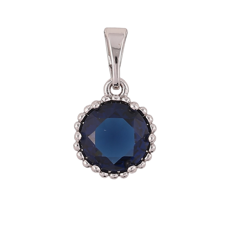 Кулон Xuping Родий Синий фианит, ø 9мм для цепочки до 5мм фото №11