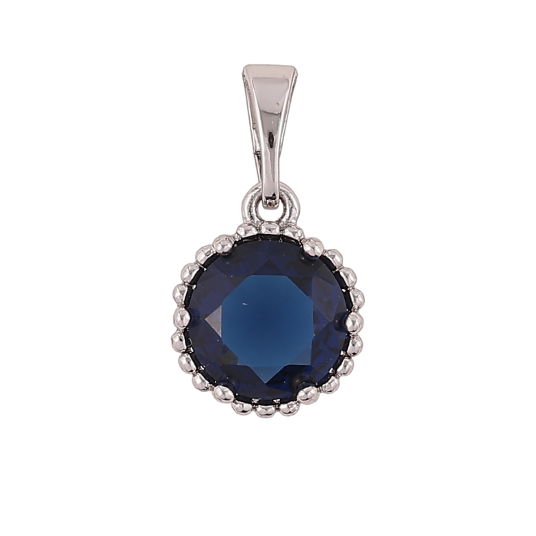 Кулон Xuping Родій «Синій фіаніт, ø 9мм» для ланцюжка до 5мм фото №1