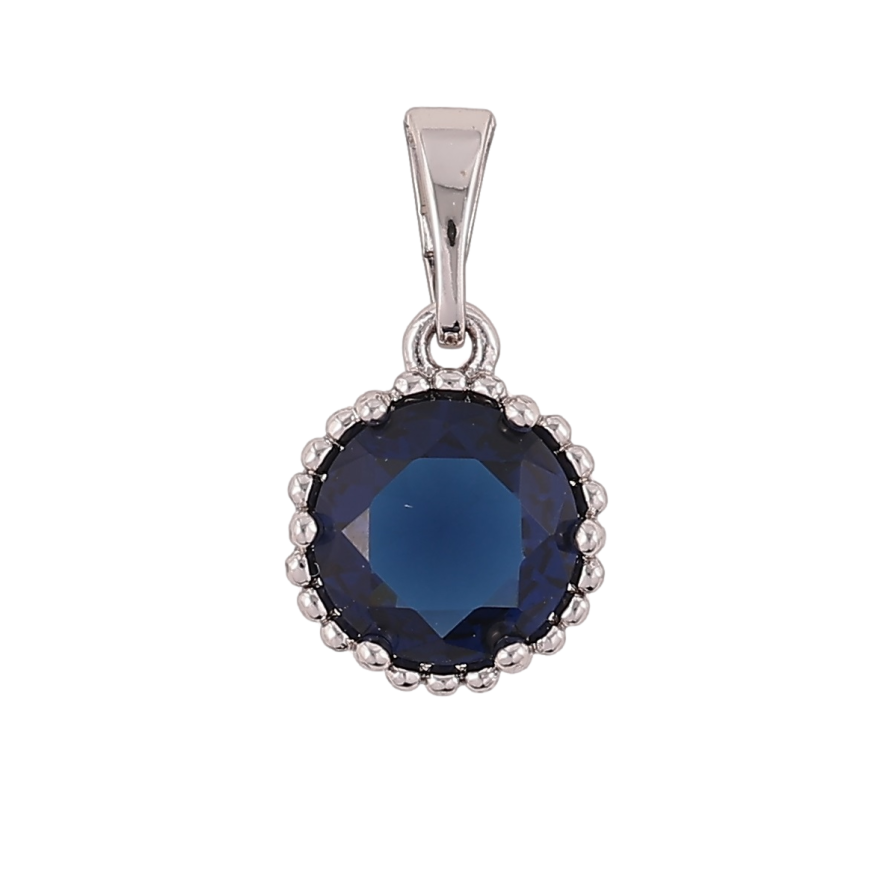 Кулон Xuping Родий Синий фианит, ø 9мм для цепочки до 5мм фото №1