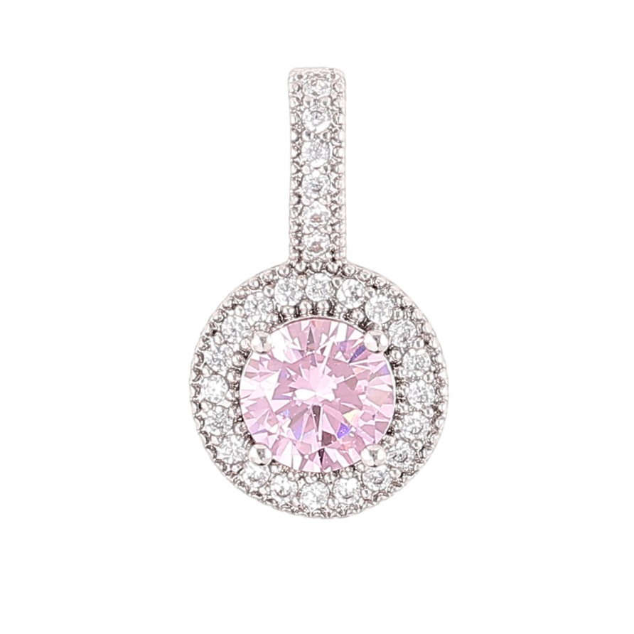 Кулон Xuping Родій «Рожевий фіаніт в обрамленні цирконію» для ланцюжка до 4мм фото №1 Кулон Xuping Родій «Рожевий фіаніт в обрамленні цирконію» для ланцюжка до 4мм фото №1