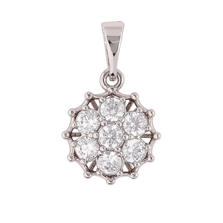 Кулон Xuping Родий Кристальный цветочек для цепочки до 5мм фото №1