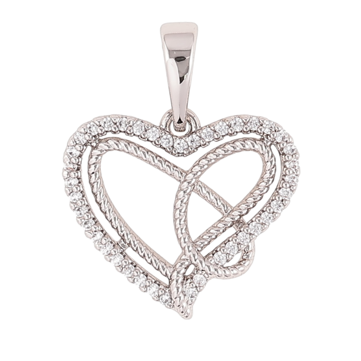 Кулон Xuping Родий Сердечко с цирконием для цепочки до 6мм фото №16