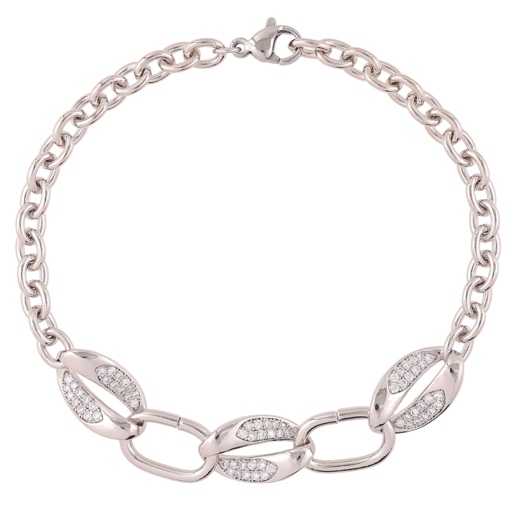 Браслет Xuping Родий Цепочка Якорная и вставка звенья с цирконием размер 19см х 4.5мм фото №19 Браслет Xuping Родий Цепочка Якорная и вставка звенья с цирконием размер 19см х 4.5мм фото №19