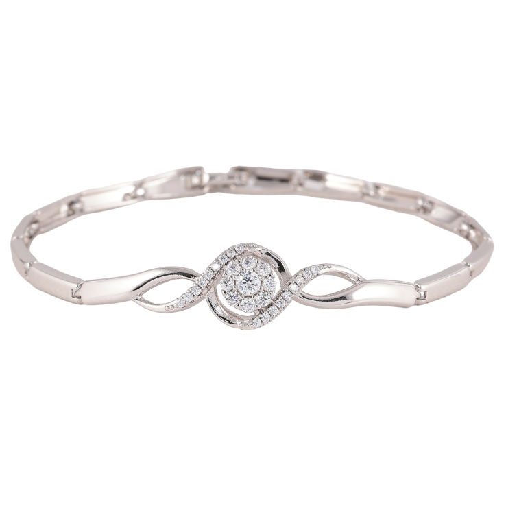 Браслет Xuping Родий Узор с цирконием размер 19см х 3мм фото №21 Браслет Xuping Родий Узор с цирконием размер 19см х 3мм фото №21