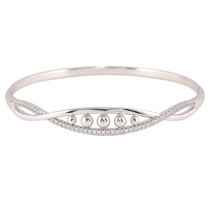 Браслет Xuping Родий Узор с цирконием ø 6см фото №1