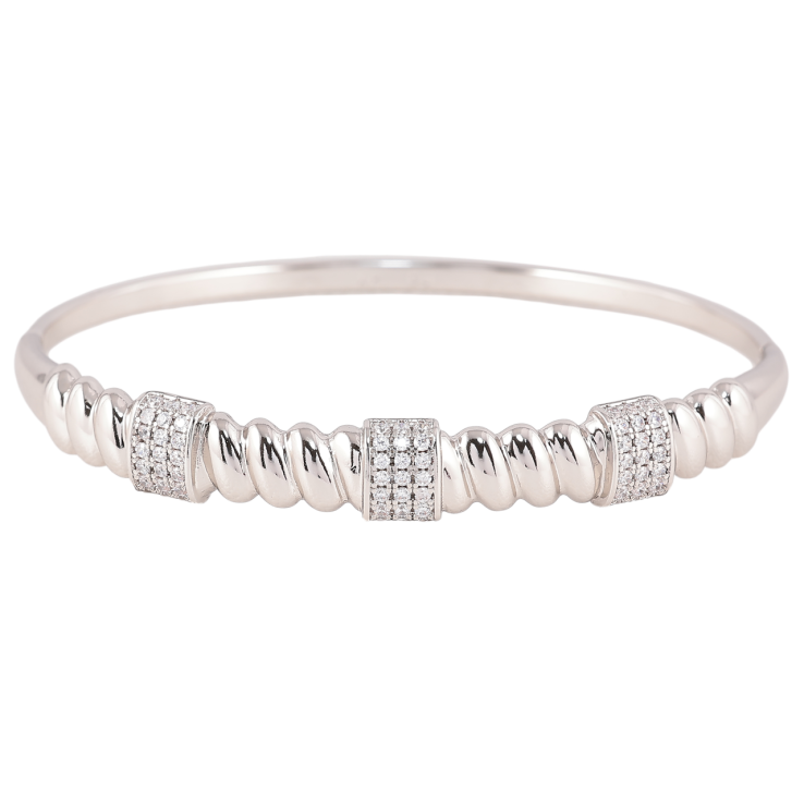 Браслет Xuping Родий Узор с цирконием ø 6см фото №4