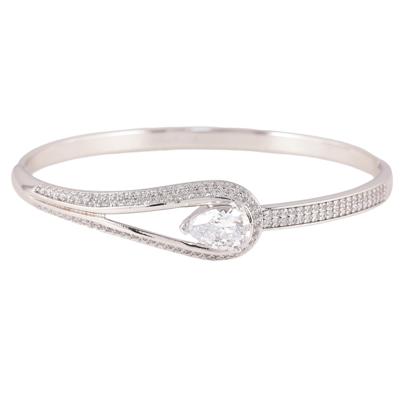 Браслет Xuping Родий Грация с цирконием ø 6см фото №1 Браслет Xuping Родий Грация с цирконием ø 6см фото №1