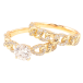 Кольцо Xuping Позолота 18K Двойное, узор цепочка с цирконием фото №3 Кольцо Xuping Позолота 18K Двойное, узор цепочка с цирконием фото №3