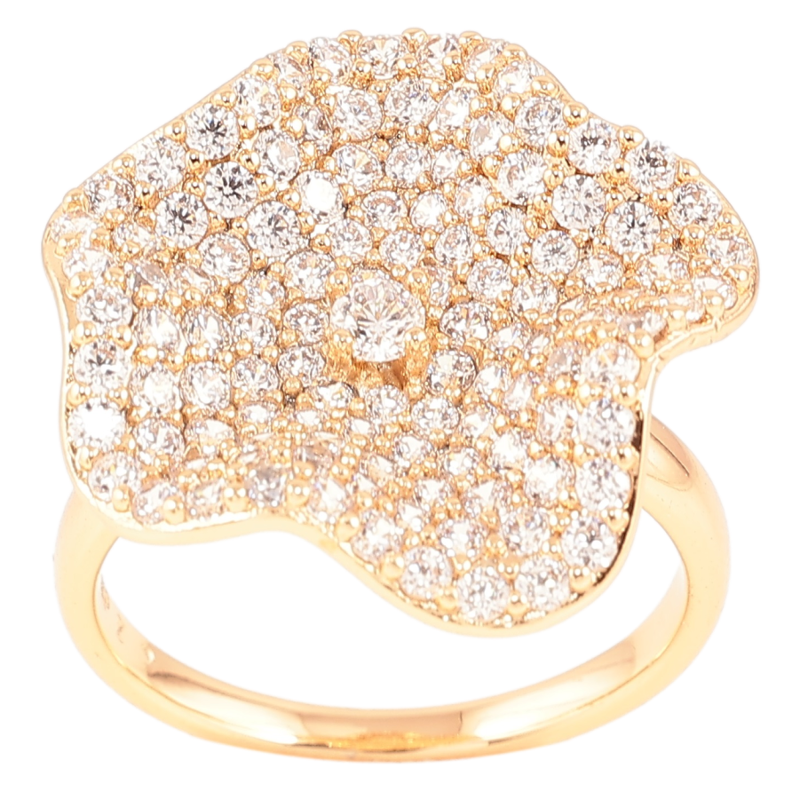 Каблучка Xuping Позолота 18K «Квітка з інкрустацією цирконієм» фото №1