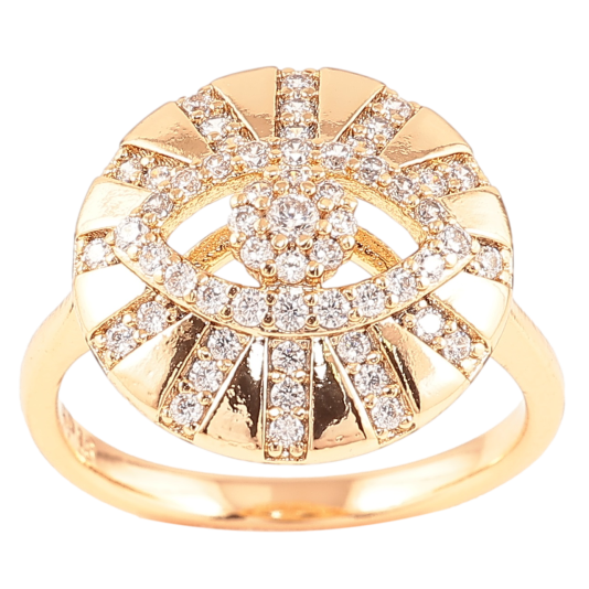 Каблучка Xuping Позолота 18K «Візерунок очей з інкрустацією цирконієм» фото №1 Каблучка Xuping Позолота 18K «Візерунок очей з інкрустацією цирконієм» фото №1