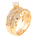 Кольцо Xuping Позолота 18K Двойное с инкрустацией цирконием фото №3