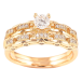 Кольцо Xuping Позолота 18K Двойное с инкрустацией цирконием фото №1