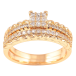 Кольцо Xuping Позолота 18K Двойное с инкрустацией цирконием фото №1