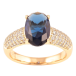 Кольцо Xuping Позолота 18K Инкрустация цирконием с синим фианитом фото №1 Кольцо Xuping Позолота 18K Инкрустация цирконием с синим фианитом фото №1