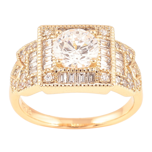 Кольцо Xuping Позолота 18K Инкрустация цирконием фото №1