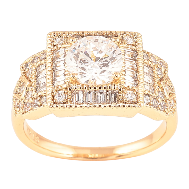 Кольцо Xuping Позолота 18K Инкрустация цирконием фото №1