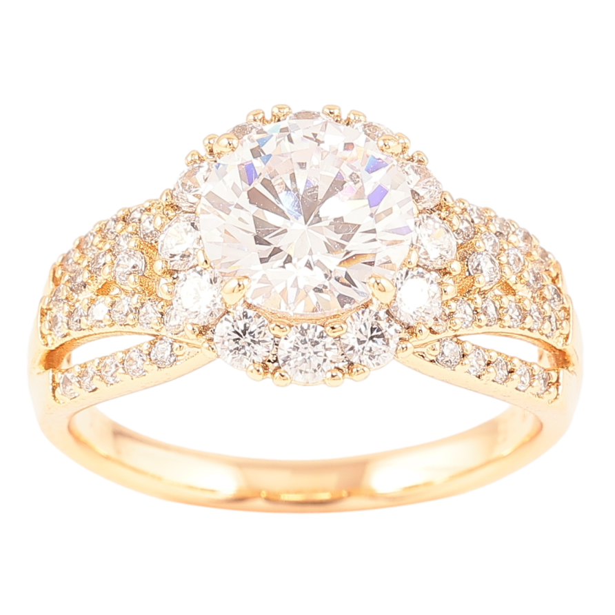 Кольцо Xuping Позолота 18K Инкрустация цирконием фото №1