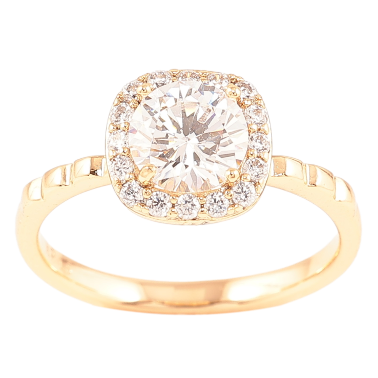 Каблучка Xuping Позолота 18K «Фіаніт в обрамленні цирконію» фото №7