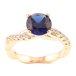 Кольцо Xuping Позолота 18K Синий фианит с витыми дорожками циркония фото №1