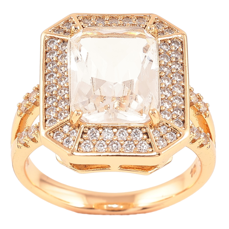 Перстень Xuping Позолота 18K «Фіаніт в обрамленні цирконію» фото №1