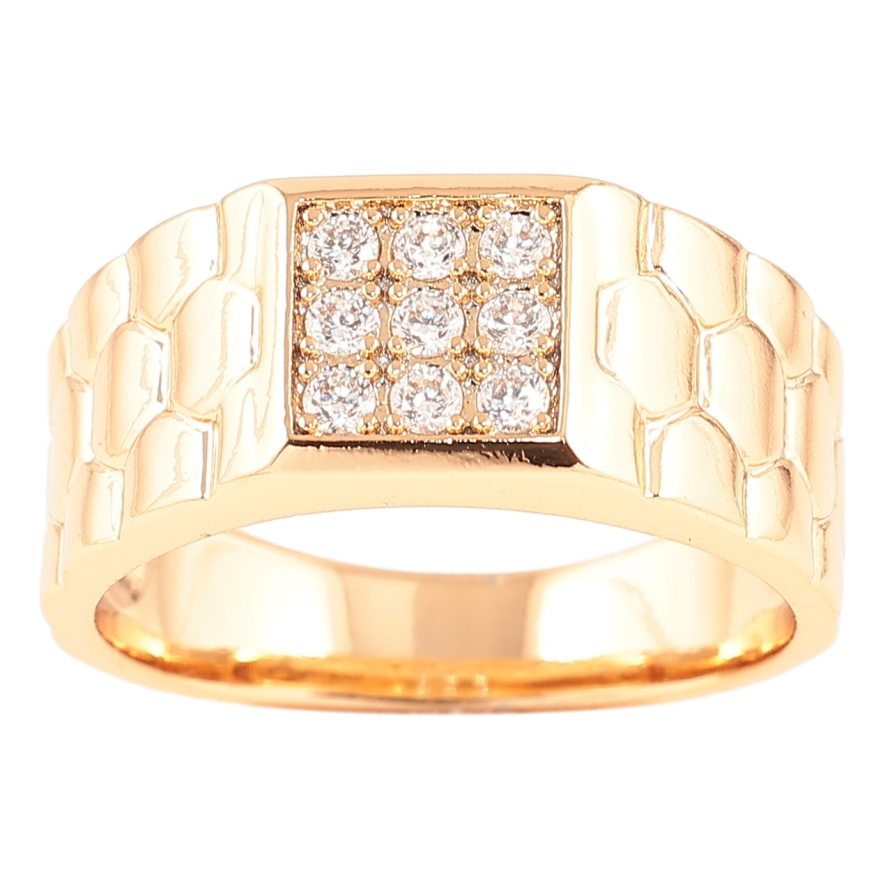 Перстень Xuping Позолота 18K «Візерунок з цирконієм» фото №1