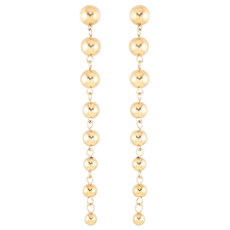 Сережки Xuping TTM Stainless Steel колір 14К пусети «Підвіски з кульок» фото №1