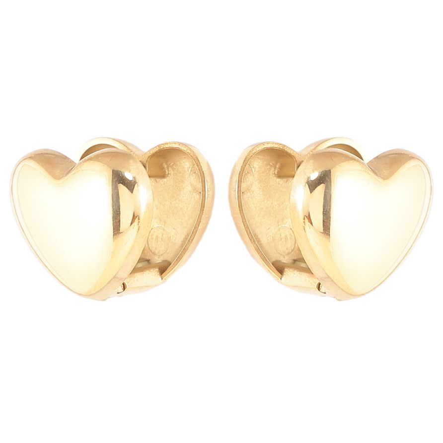 Сережки Xuping TTM Stainless Steel колір 14К колечка «Сердечка» фото №1