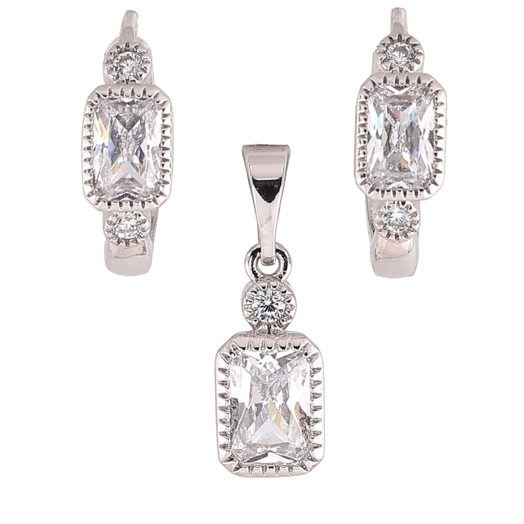 Набір Xuping Родій Сережки Кулон «Кристали» фото №22