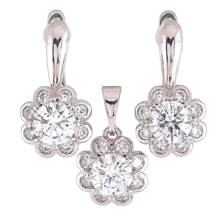 Набір Xuping Родій Сережки Кулон «Квіточки з цирконієм» фото №23