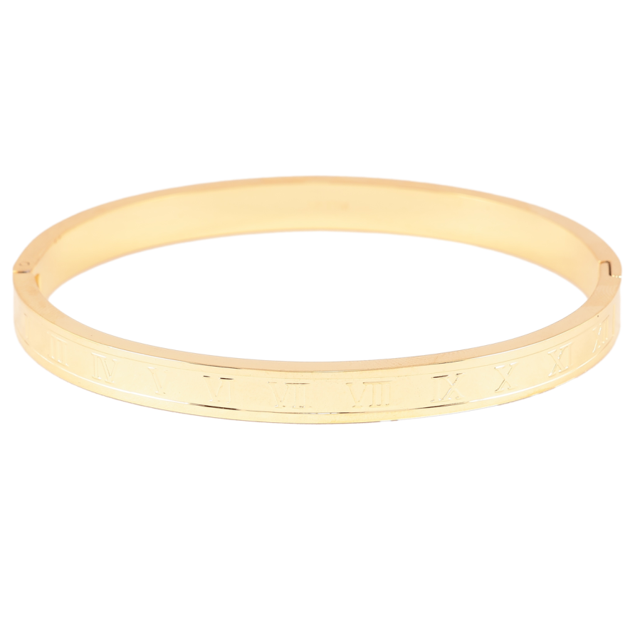 Браслет Xuping ТТМ Stainless Steel колір 14K Римські цифри» ø 6см фото №1